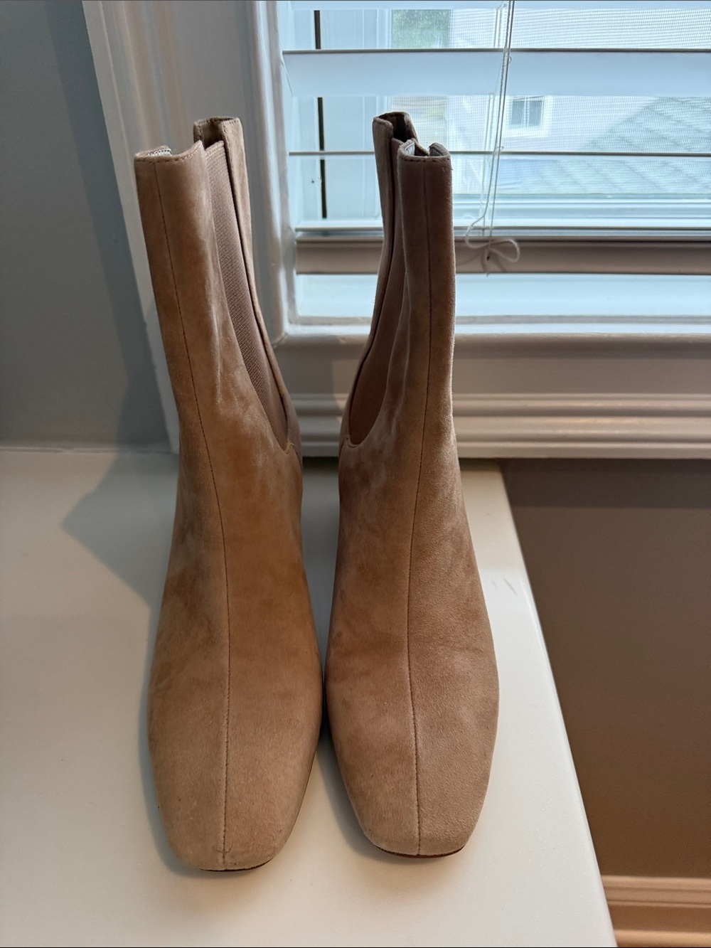 Ann Taylor Beige Suede Ankle Booties